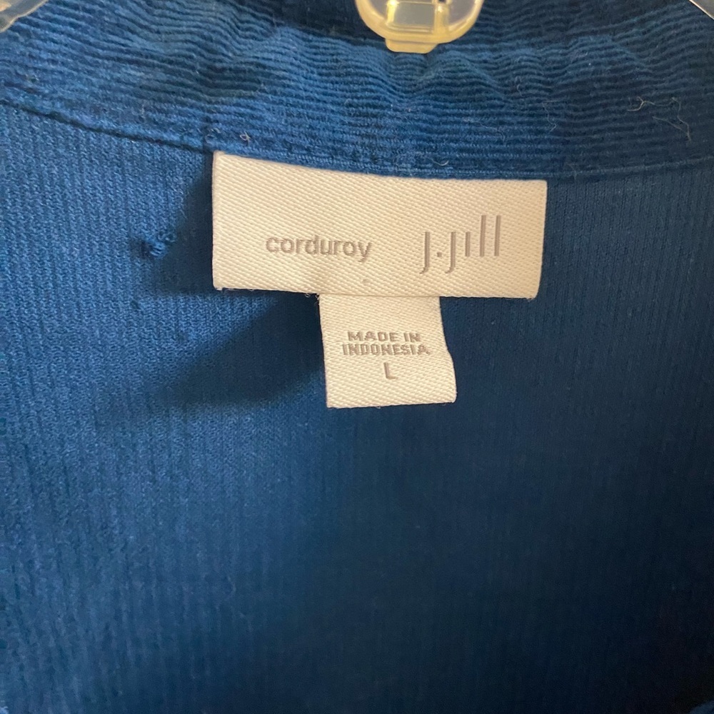 J. Jill Deep Blue Corduroy Shirt jacket with pockets button up large - Picture 6 of 6